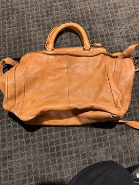 Free People Tan Leather Satchel Bag